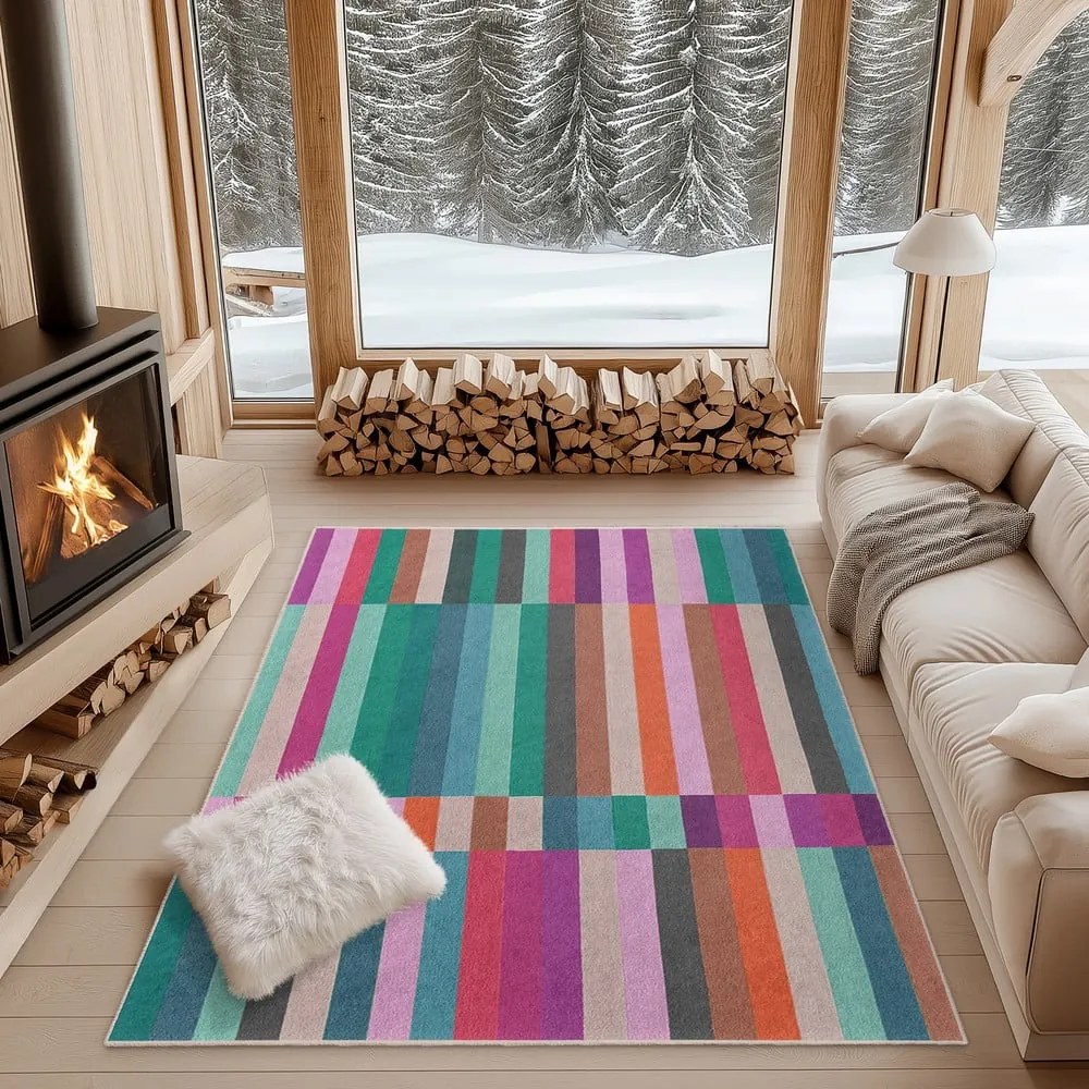 Covor turcoaz lavabil 160x230 cm Acid Rain – Mila Home