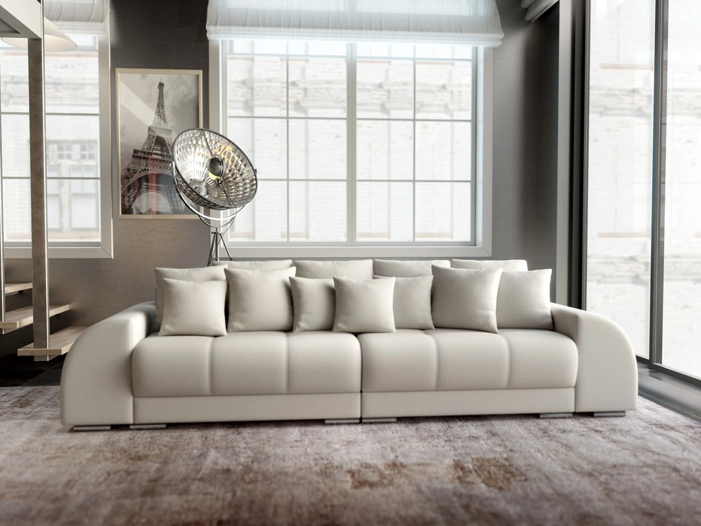 Canapea extensibilă dumonde cu 2 lăzi de depozitare si sezut confortabil din spuma high-density, Verona Enjoy Beige 310x100 cm