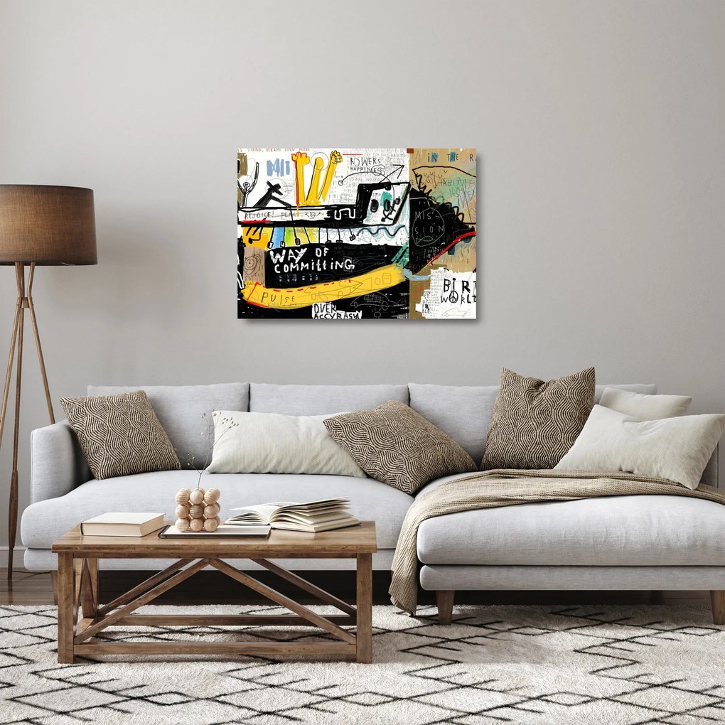 Tablou pe sticlă - Graffiti (70x50 cm)