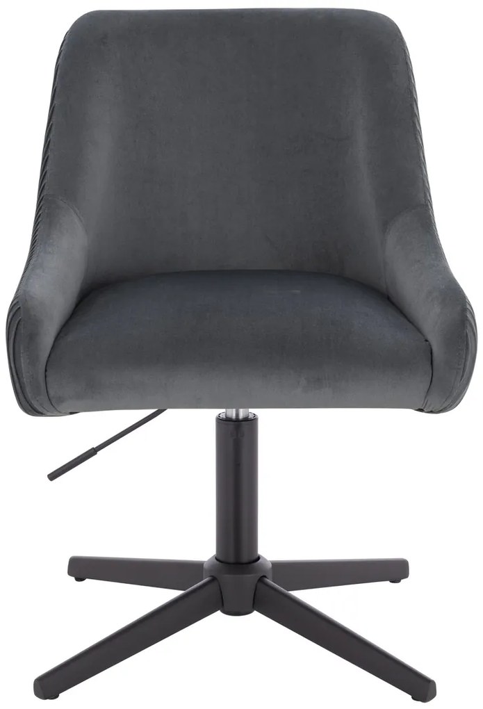 HR920CROSS Scaun Grafit din Catifea cu Bază Neagră