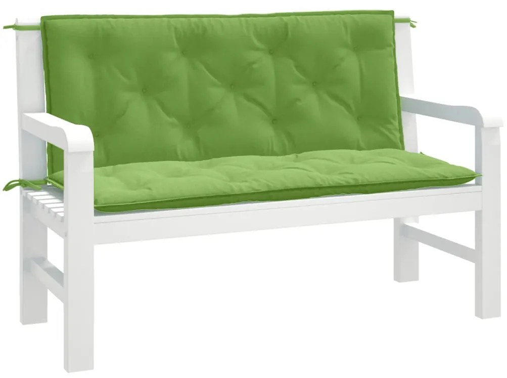 vidaXL Pernă bancă de grădină, 2 buc. melanj verde, 120x50x7 cm textil