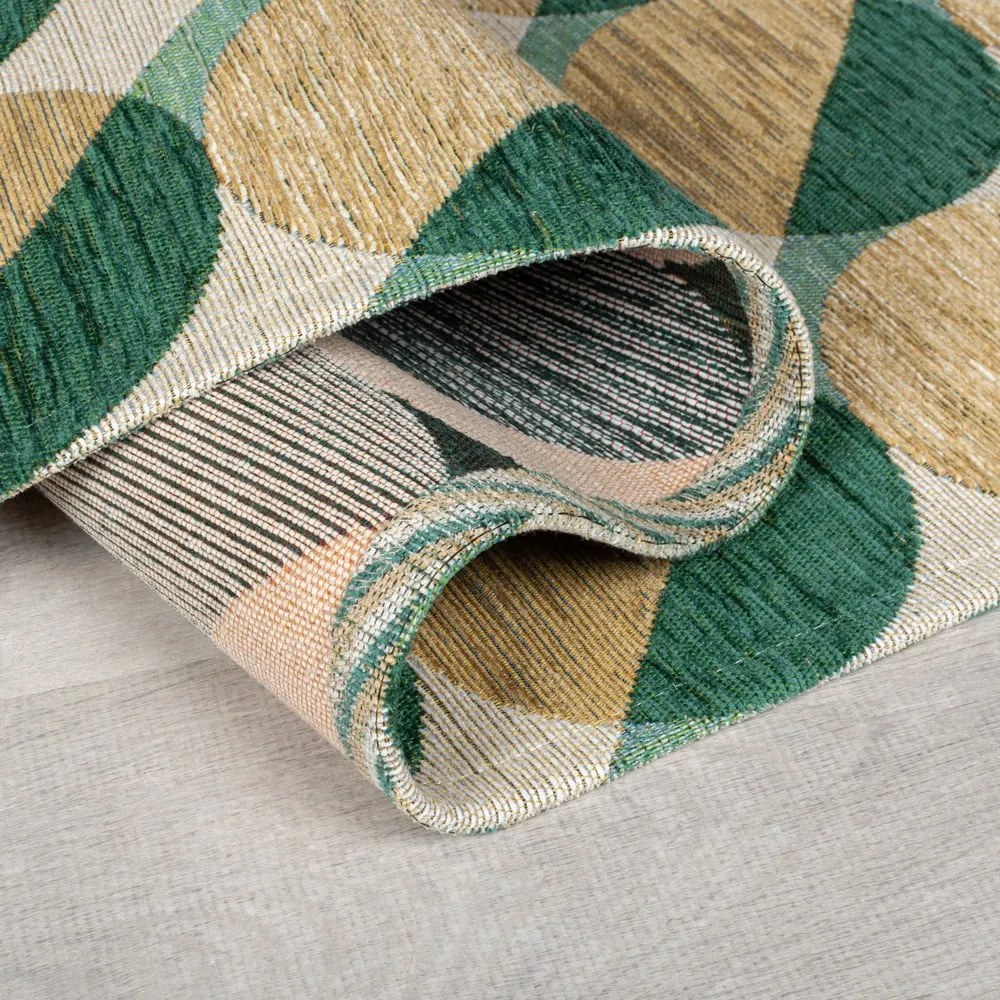 Covor galben/verde 120x170 cm Carlos Circle Geo – Flair Rugs