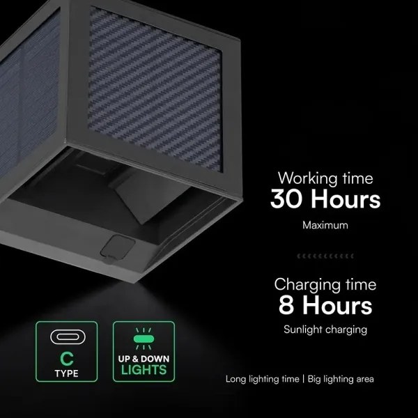 Lampă solară de perete cu senzor LED/9W/3,7V 3000/4000/6000K IP65 2600mAh neagră