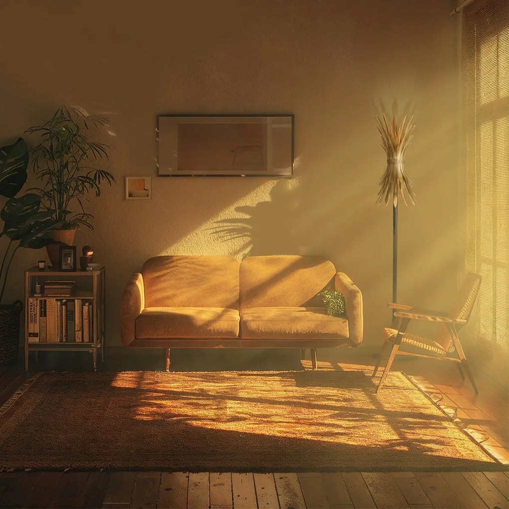 Lampă de podea Art Deco aurie - Wesley