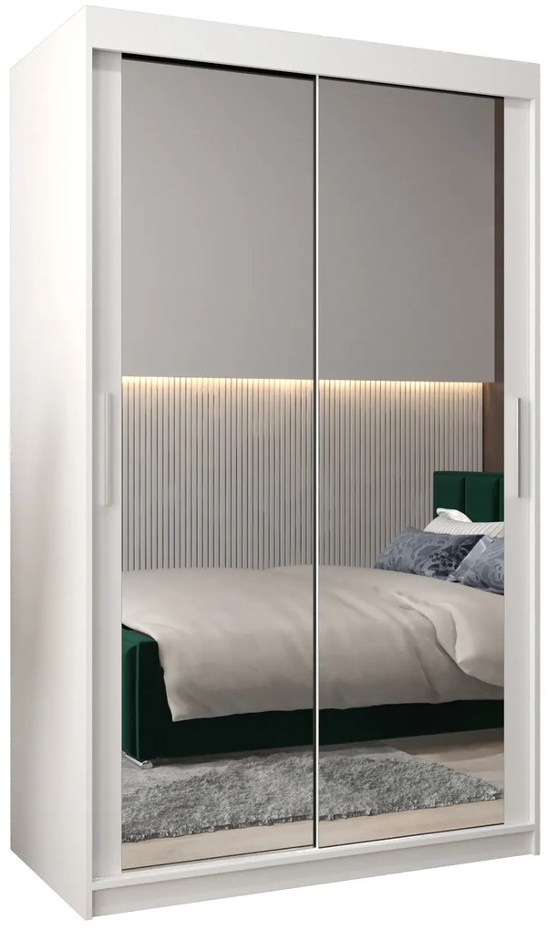 Dulap de haine 120 cm Toki 3 (alb mat + alb mat). 1065055