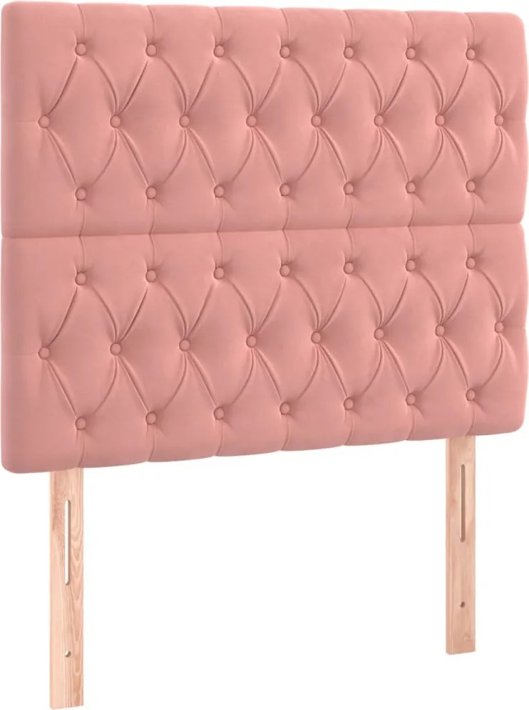 vidaXL Tăblie de pat roz 100x7x118/128 cm catifea