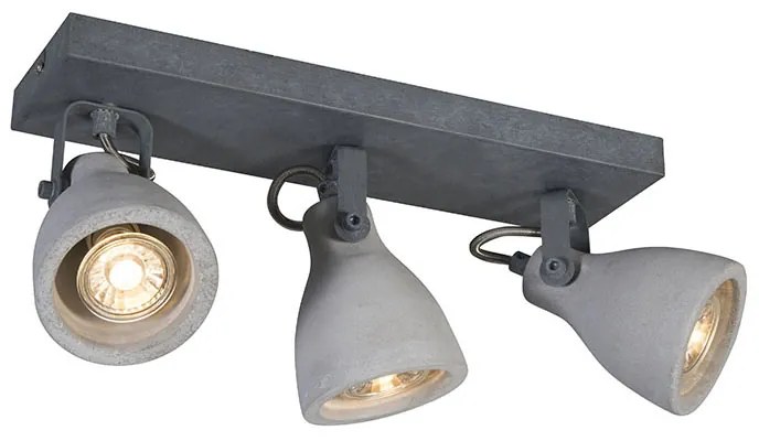 Spotlight industrial gri din beton cu 3 lumini - Creto