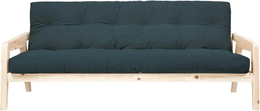 Canapea variabilă cu tapițerie din catifea reiată Karup Design Grab Raw/Pale Blue