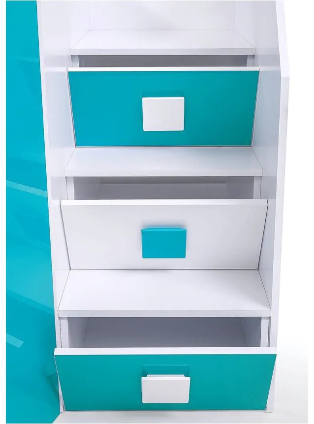 Pat multifuncțional 90 cm Toreno 3 (Alb + alb lucios + gri lucios) (S). 1083327
