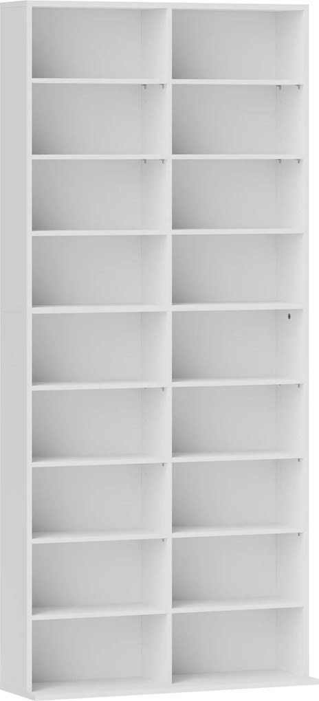 HOMCOM Unitate de depozitare pentru 640 CD-uri/360 DVD-uri/430 Blu-ray - Alb | Aosom Romania