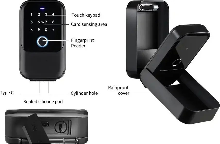 Cutie pentru Chei Inteligenta, KAMA 5 Smart, Neagra, App TT Lock, pentru Inchiriere in Regim Hotelier, AirBNB, Booking