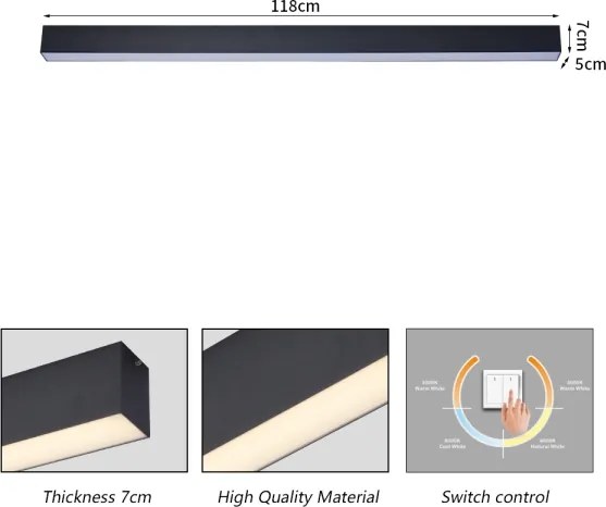 Brilagi - Plafonieră LED pentru baie SLEEKLINE LED/40W/230V, neagră, IP44