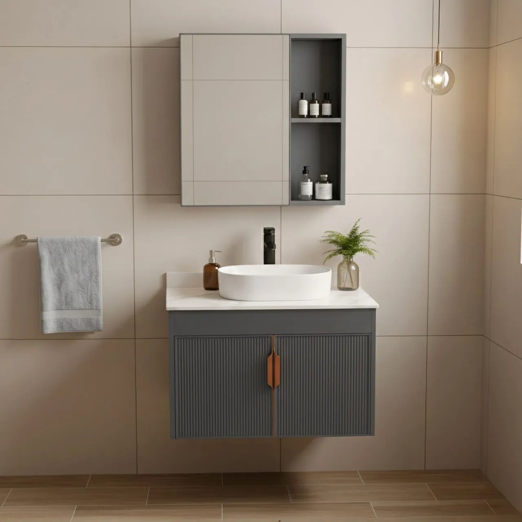 Set de mobilier de baie cu blat Modo 60cm Grey