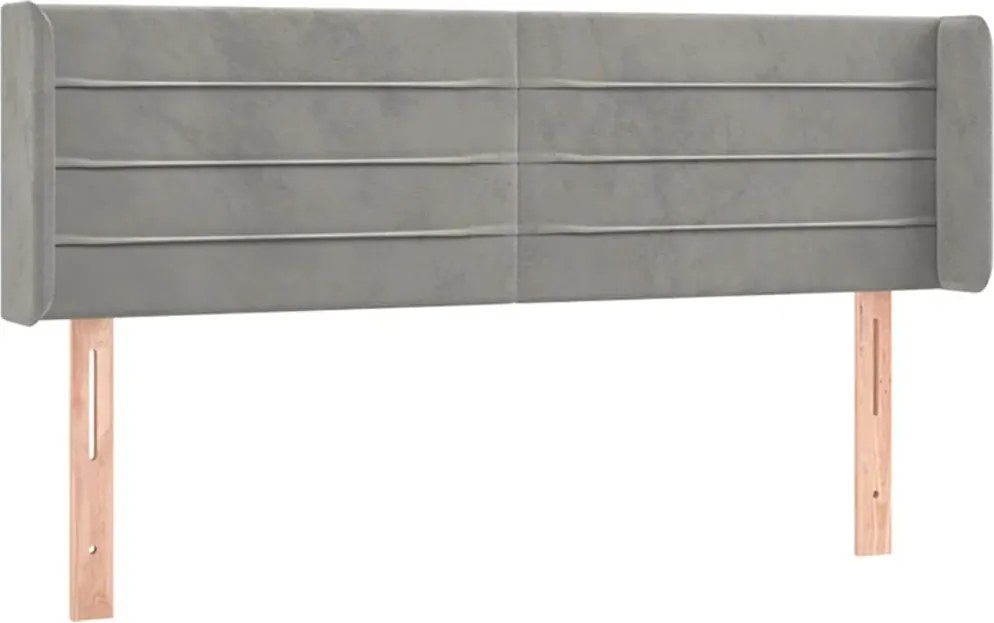 vidaXL Tăblie de pat cu aripioare gri deschis 147x16x78/88 cm catifea