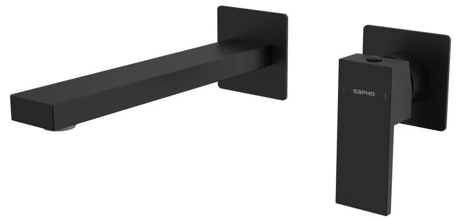 Baterie de lavoar pentru instalare ascunsă Sapho CUBEMIX negru mat