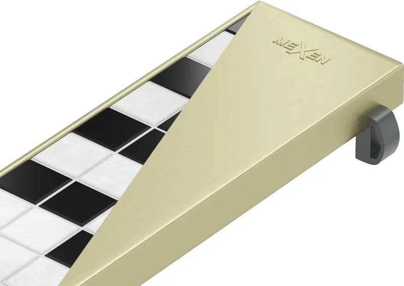 Mexen M13 mască 2în1 pentru scurgere liniară 90 cm, auriu periat - 1A19090