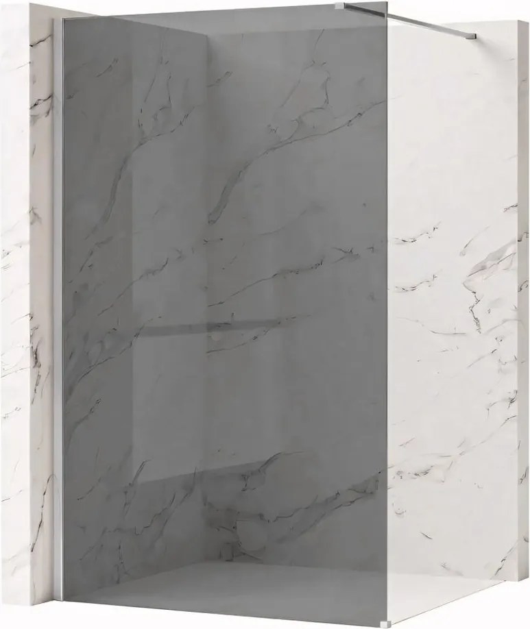 Paravan de dus fumuriu Rea Flexi Grey 90 cm crom