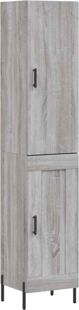 vidaXL Dulap înalt, gri sonoma, 34,5x34x180 cm, lemn prelucrat