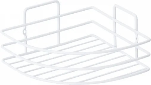 Etajera colt pentru baie Metalife DB-715, 18x18x8 cm, Metal, Alb