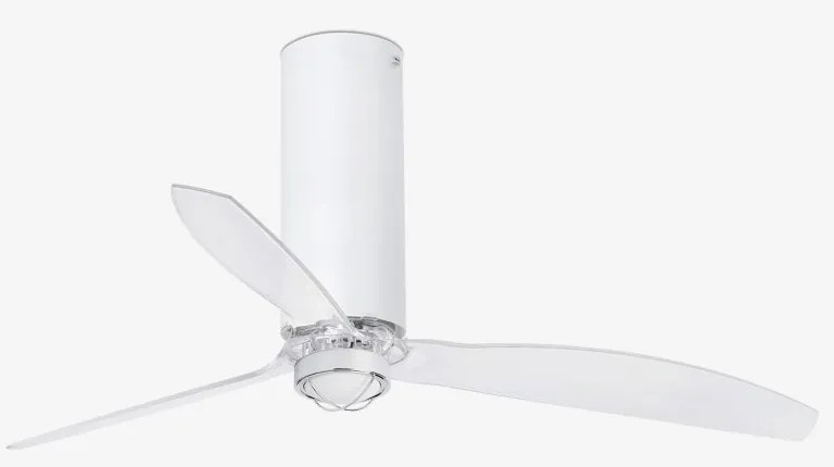 Lustra cu Ventilator si telecomanda TUBE FAN M LED alb/transparent