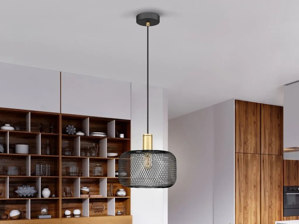 Lustra/pendul design decorativ modern Osiris auriu/negru