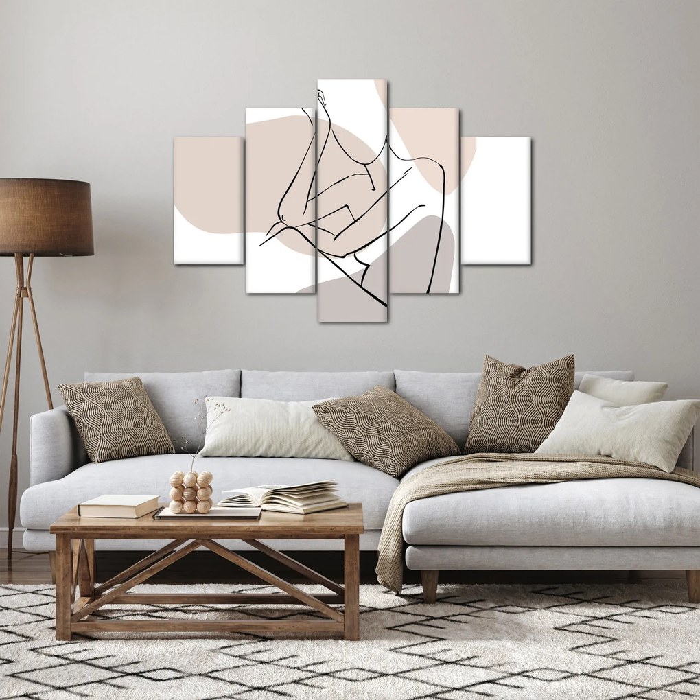 Tablou - Femeie corp linie de artă N⁰1 (150x105 cm)