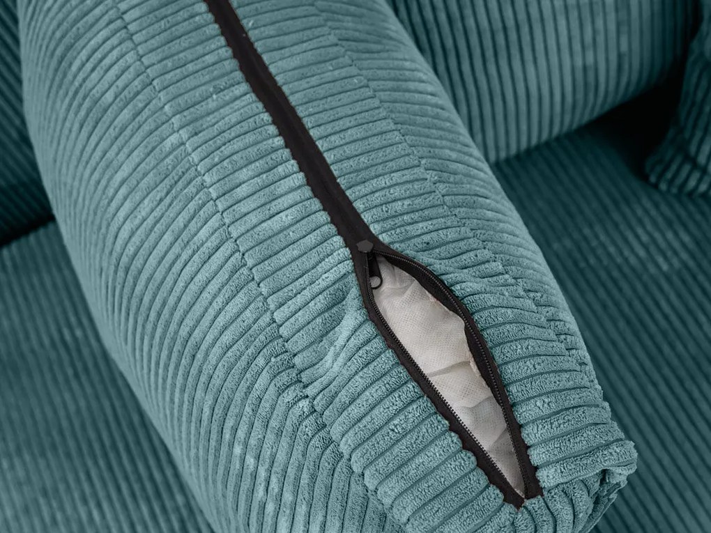 Canapea colt extensibila SMART COSARO petrol, cu colt bilateral + 2 perne CADOU