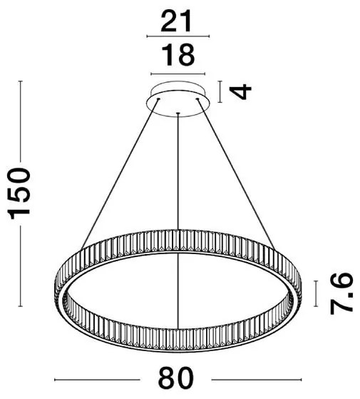 Lustra LED suspendata , dimabila, cristal design elegant AURELIA crom 80cm