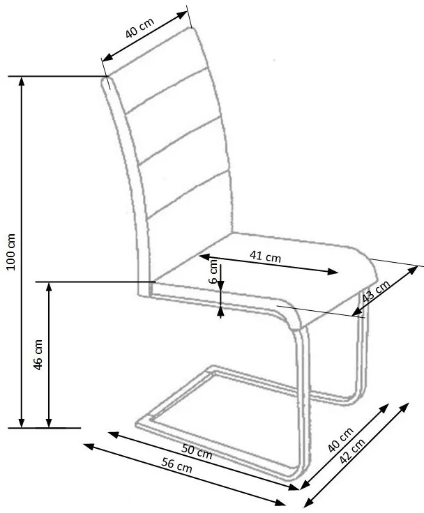 Scaun de bucaterie Stacy, crem/argintiu