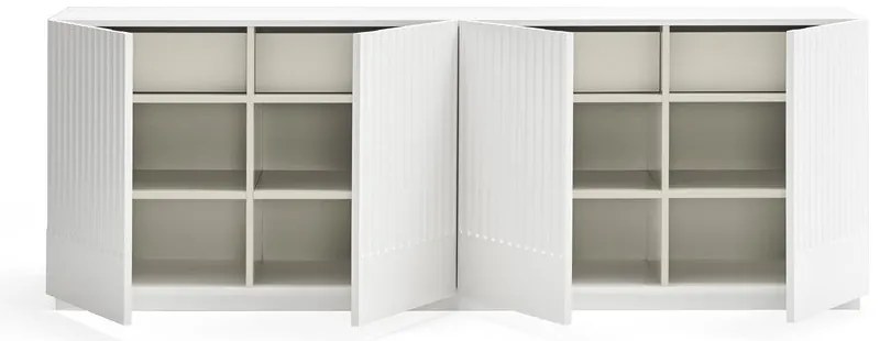 Comodă Teulat Doric, lățime 200 cm, alb