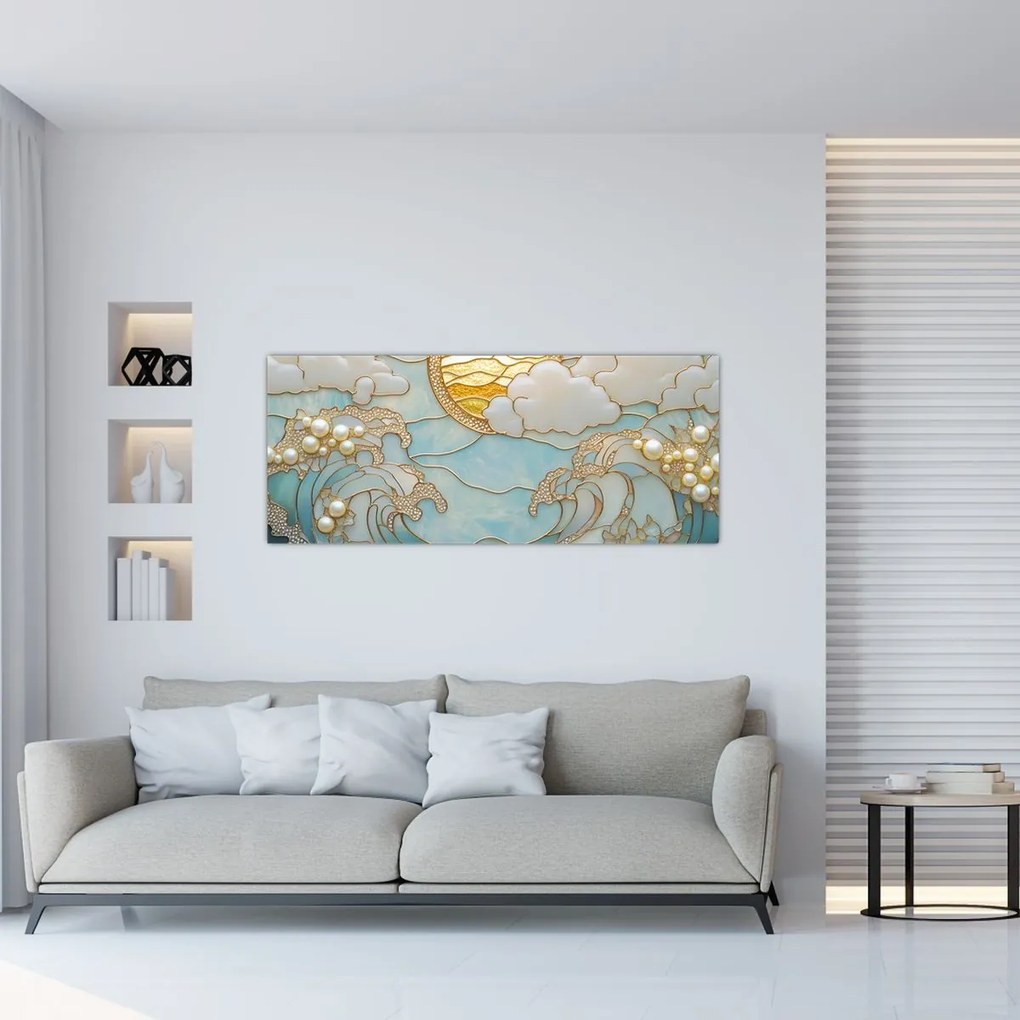 Tablou - Perle 3D în Ocean (120x50 cm)