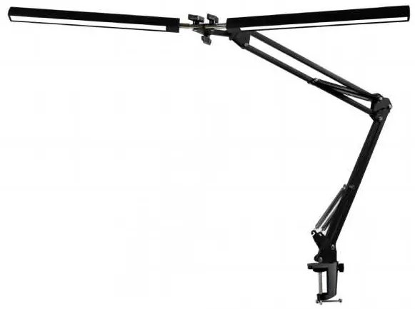 Lampă de masă Platinet Flexy 20 W, 2 brațe + clip, negru