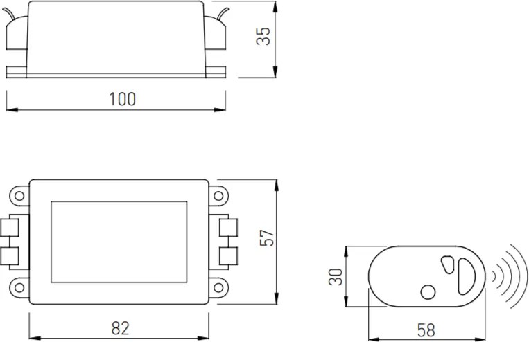 Dimmer Jacky GTV pentru bandă LED, cu telecomandă, 12-24V, 90-180W, negru Negru, 180 W, 24 V