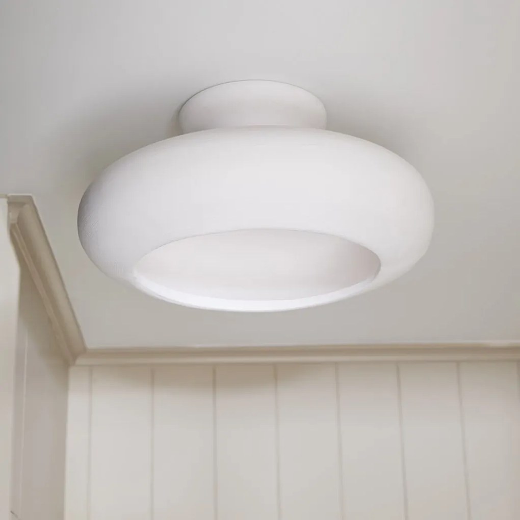 Plafoniera realizata manual din ceramica alba Annie