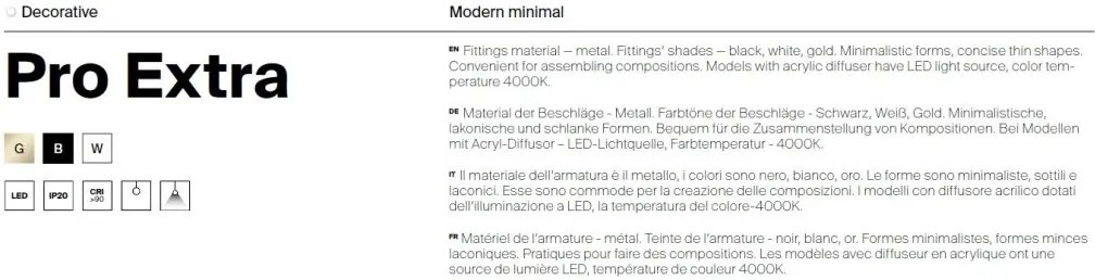 Pendul LED design minimalist Pro Extra alb