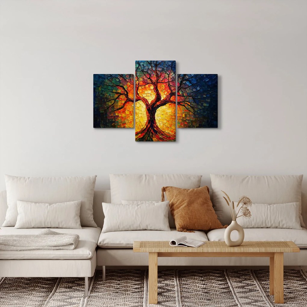 Tablou - Arborele vieții în mozaic (90x60 cm)