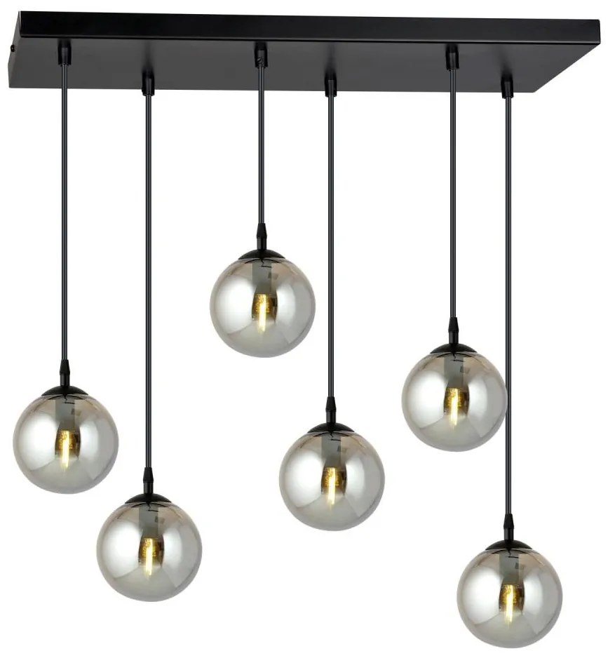 Lustră pe cablu COSMO 6xE14/10W/230V negru/gri