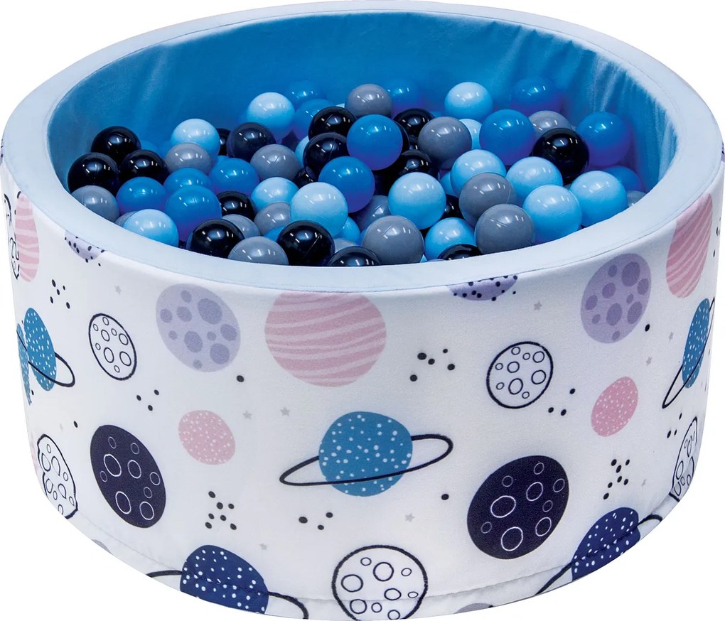 NELLYS Piscina pentru copii 90x40cm - planete, albastru cu baloane, Ce19