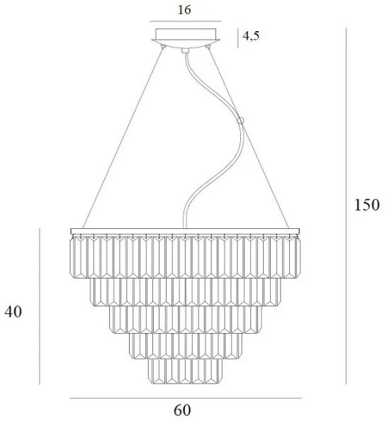 Lustră pe cablu MAXLIGHT P0424 MONACO 15xG9/40W/230V d. 60 cm auriu