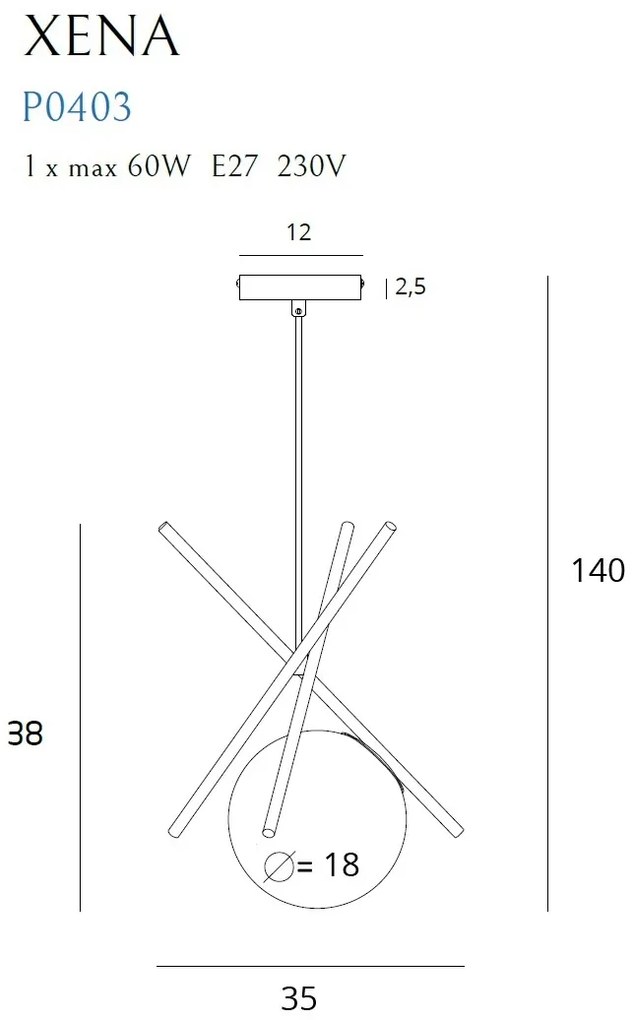 Lustra suspendata design modern XENA P0403 MX