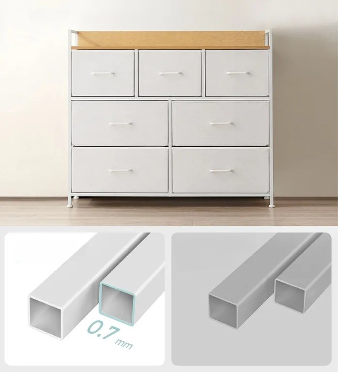 Comoda cu sertare FLEXIRO 98x85 cm, stejar/alb