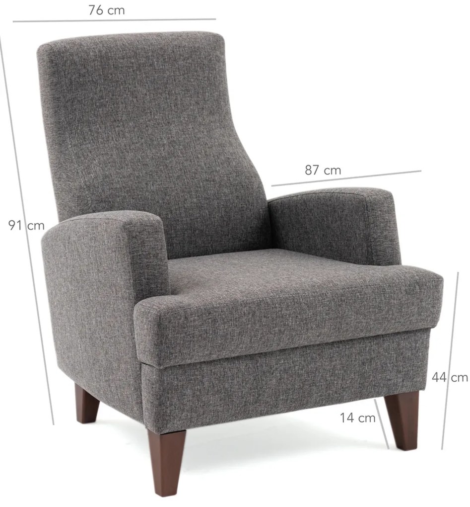 Fotoliu Kana Bergere Dark Grey
