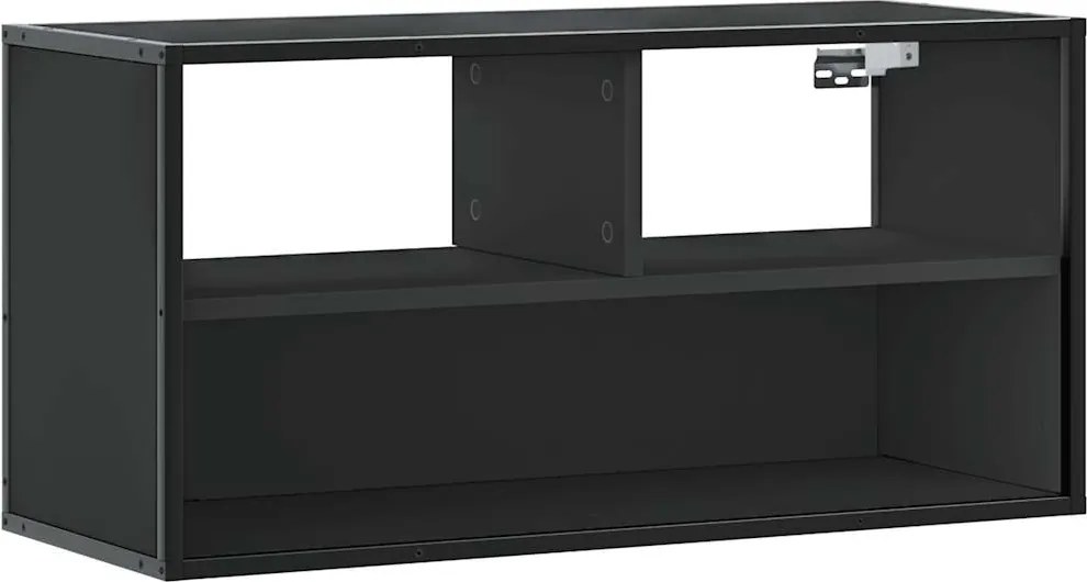 vidaXL Dulap TV, negru, 80x31x39,5 cm, lemn prelucrat și metal
