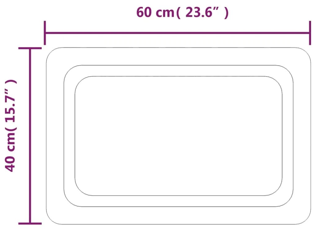 Oglinda de baie cu LED, 60x40 cm