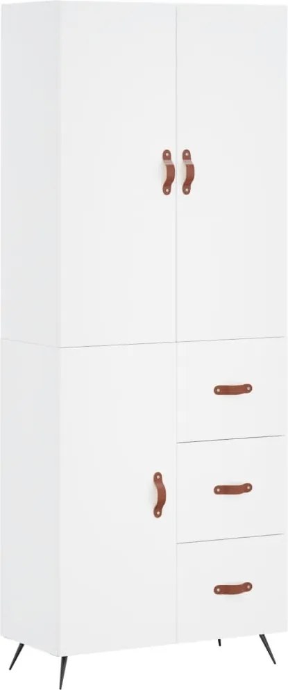 vidaXL Dulap înalt, alb, 69,5x34x180 cm, lemn compozit