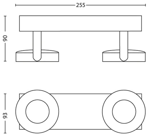 Spot LED Philips 53172/31/16 MYLIVING CLOCKWORK 2xLED/4,5W/230V