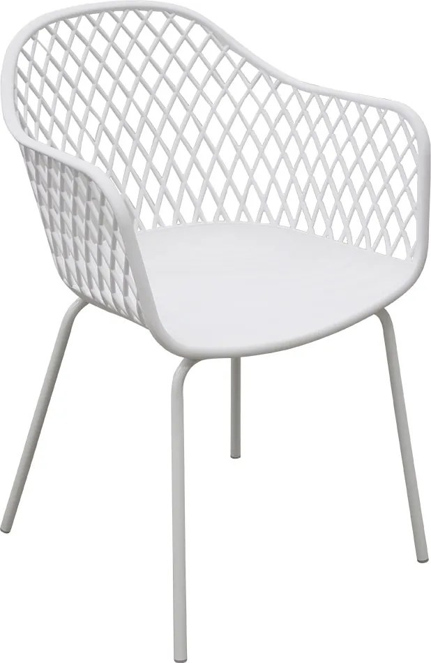 SCAUN SWAN ALB,POLIPROPILENA,PICIOARE METALICE