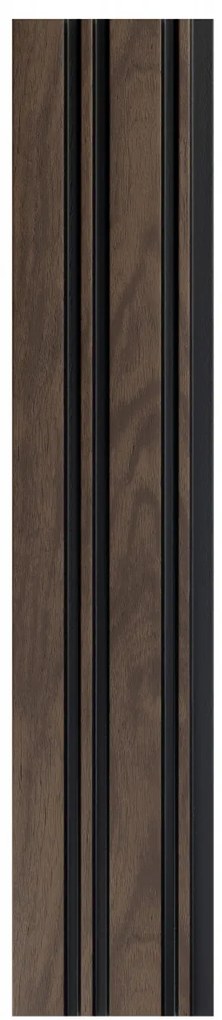 Profil stanga pentru panou riflat 3D Milo, Walnut, 270x4.2cm, Lamelio