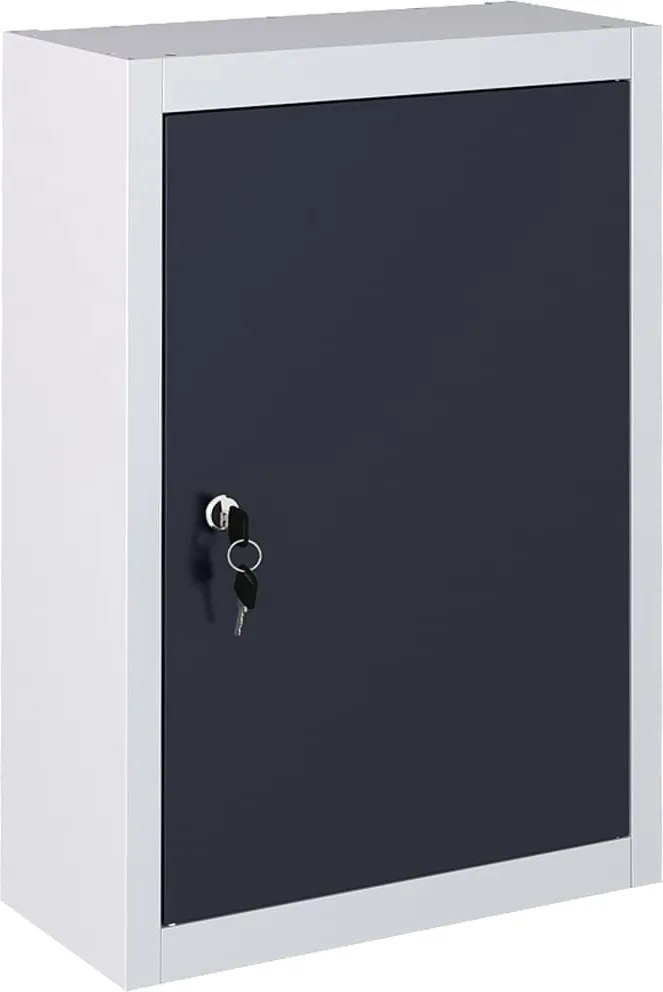 vidaXL Dulap de scule de perete, gri & negru, metal, stil industrial