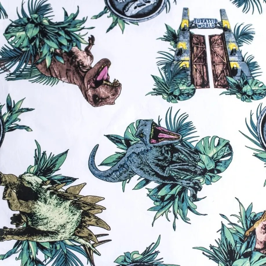 Lenjerie de pat din bumbac fosforescenta JURASSIC WORLD ROAR colorata Dimensiune lenjerie de pat: 70 x 90 cm | 140 x 200 cm